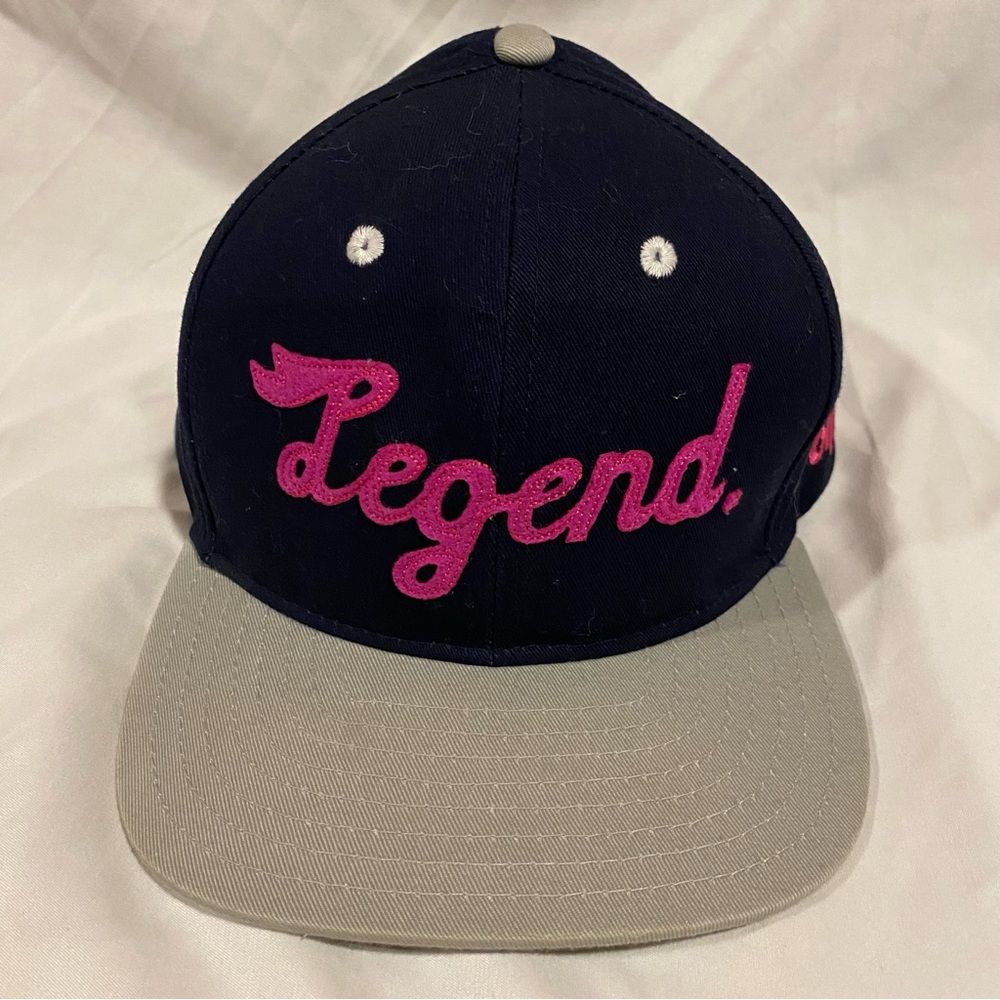 Legends X Pink Dolphin Adjustable Baseball Hat Navy Blue And Pink